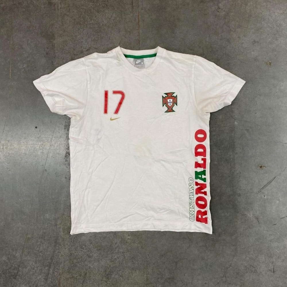 Nike Portugal Cristiano Ronaldo 17 Soccer‎ T Shirt White Mens Medium